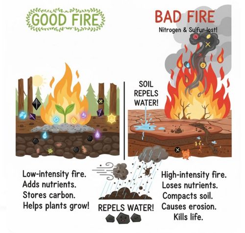drawing of good and bad fire